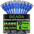 GearIT 10-Pack, Cat5e Ethernet Patch Cable 6 Feet by GEARit