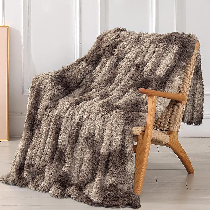Tuddrom Decorative Extra Soft Faux Fur Throw Blanket, Solid Reversible Fuzzy by Tuddrom