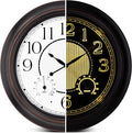 Koosome Outdoor Clocks Waterproof 18 Inch, Large Wall Clock with Thermometer & Hygrometer, Illuminated Battery Operated Clock with Smart Sensor for Patio, Pool, Garden, Porch, Living Room