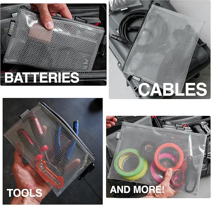 GOBAGS Air Production Medium Clear Zipper Pouch – Cable Organizer & Travel Gear - Image 4