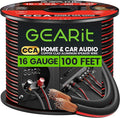 Speaker Wire 16 Gauge, GearIT Pro Series 16/2 AWG Speaker Cable (100 Feet / 30.48 Meters) Great Use for Home Theater Speakers and Car Speakers Black