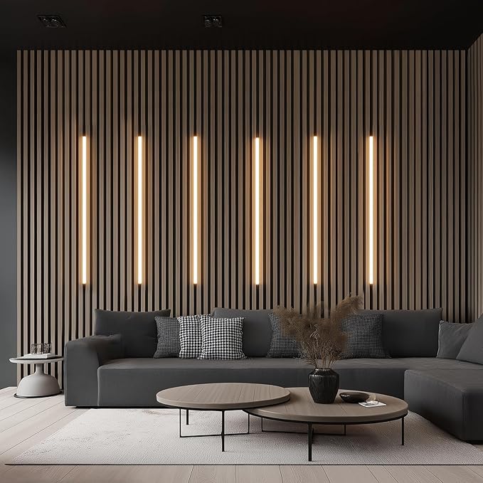 GZBtech Flexible LED Recessed Strip Light for Wood Slat Wall Panels 16.4FT, 3000K Warm White Cuttable Neon Rope Lighting with Remote Control, Dimmable IP67 Waterproof Black Strip Lights, ETL Listed