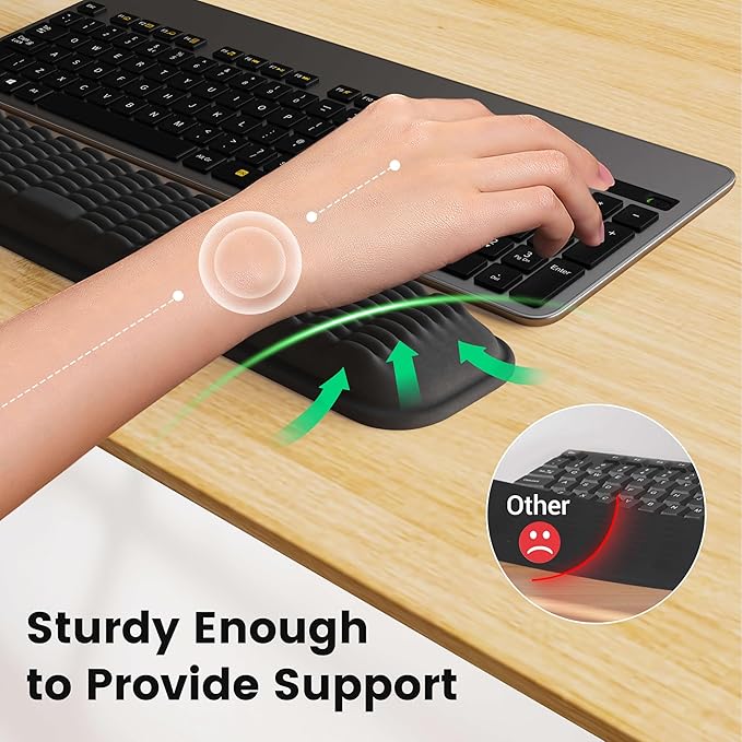 MEKASS Keyboard Wrist Rest, Soft Memory Foam Wrist Support for Keyboard, Keyboard Hand Rest Pad for Wrist Pain Relief, Keyboard Wrist Guard for Long Hours of Work, Gaming, Studying（Purple）