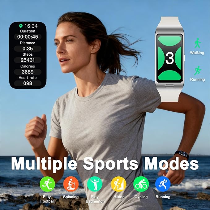 2-in-1 Smart Health Band with Built-in Bluetooth Earbuds, Fitness & Activity Tracker with Heart Rate & Sleep Monitor, Bluetooth Call Support, 1.57" HD Touchscreen for Daily Wellness(White)