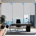 COOLWINDS Motorized Blinds with Remote Cordless Automatic Motorized Shades Custom Blinds for Windows Smart Curtains Compatible with Alexa Google Home(3% Solar Grey,W43 x H72in)