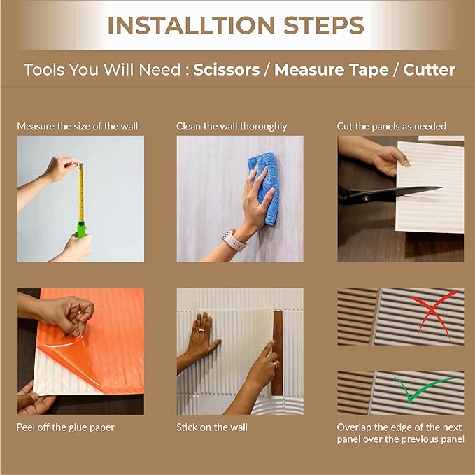 From Plain To Beautiful In Hours 9002 Arc Swell PVC 12 in x 12 in Peel and Stick Wall Panels (Covers / 10 sq.ft), Dairy Cream, 10 Piece