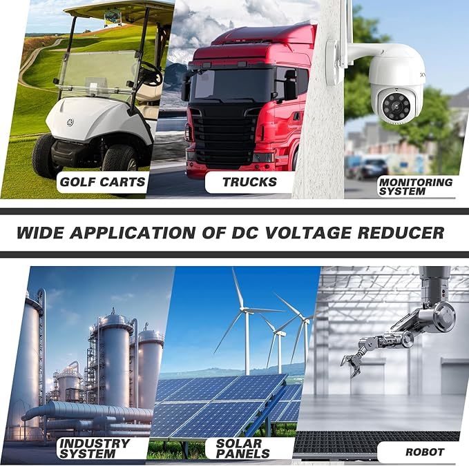 Shu-Ran Golf Cart Voltage Reducer Voltage Converter 36V or 48V to 12V, 30 Amp 350 Watts Regulator DC Power Reducer for EZGO Club Car Yamaha