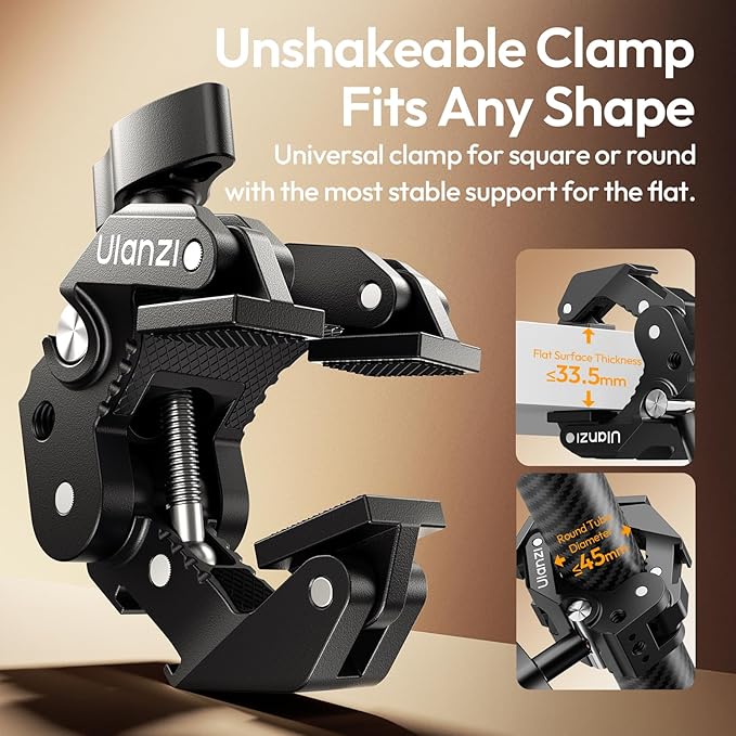 ULANZI CO78 Super Clamp Mount, 3-Jaw Y-Shape Super Clamp - Image 2