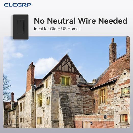 ELEGRP Dimmer Light Switch for 300W Dimmable LED/CFL Lights and 600W INC/HAL Bulbs, Single Pole/3-Way LED Slide Dimmer Light Switch, Wall Plate Included, UL Listed, 10 Pack, Matte Black