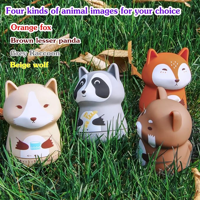 NUOSWEK Mechanical Kitchen Timer, Cute Animal Timer for Kids, Wind Up 60 Minutes Manual Countdown Timer for Classroom, Home, Study and Cooking (Brown Lesser Panda)