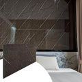 Dundee Deco Faux Marble Wall Panels - Sample - Glossy, Waterproof Indoor Wall Cladding - Chocolate Brown, White Veins - Sample 6" x 6"