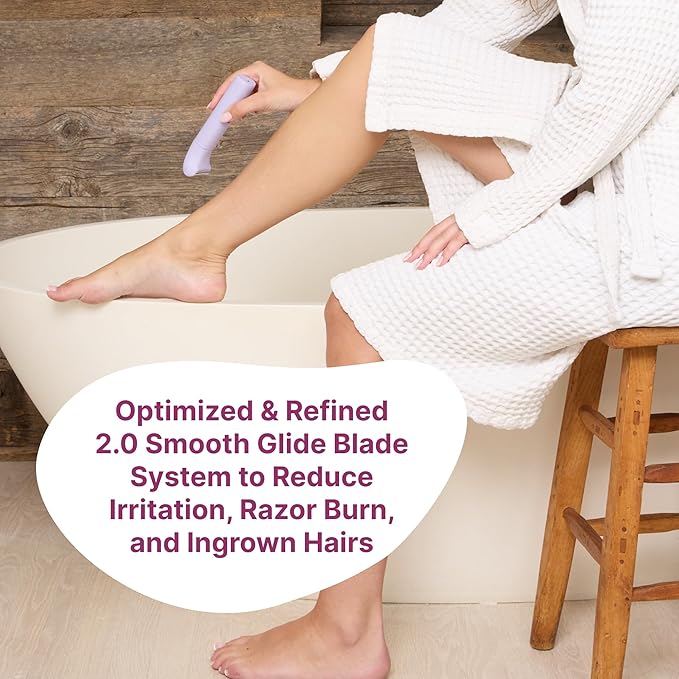 HAPPY CURVES Smoothie 2.0 Bikini Trimmer - Electric Razor for Women, Waterproof Hair Groomer with Adjustable Guards, Personal Shaver for Pubic Hair, Ladies Intimate Shaver and Body Trimmer (Berry)
