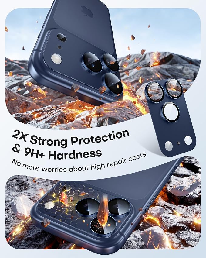 TAURI 2 Pack for iPhone 17 Pro Max Camera Lens Protector, Full Coverage - Image 3