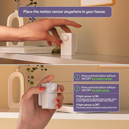 RAYZEEK Wireless Motion Sensor Plug Kits, No-Wire Mini PIR Sensor Switch - Image 7
