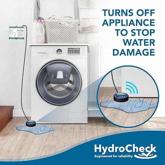 HydroCheck Automatic Water Shut Off System - Smart Leak Detection Device - Commercial Moisture Sensor Alarm - High Amp Load for Buildings & Office Space (Wiring Sold Separately)