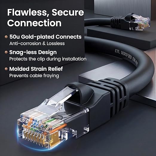GEARit Cat 6 Patch Cables 5 ft Black Cat6 Patch Cables 5ft Black/Ethernet Patch - Image 4