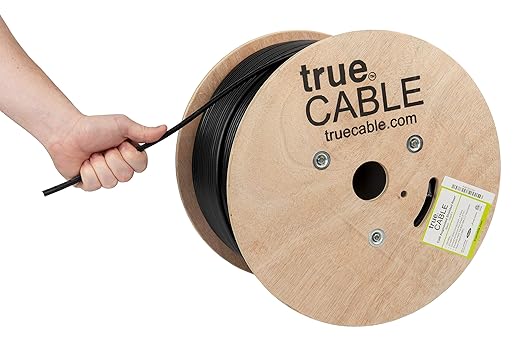 TRUE CABLE Cat6A Shielded Riser Bulk Ethernet Cable, 23AWG Solid Bare Copper by trueCABLE