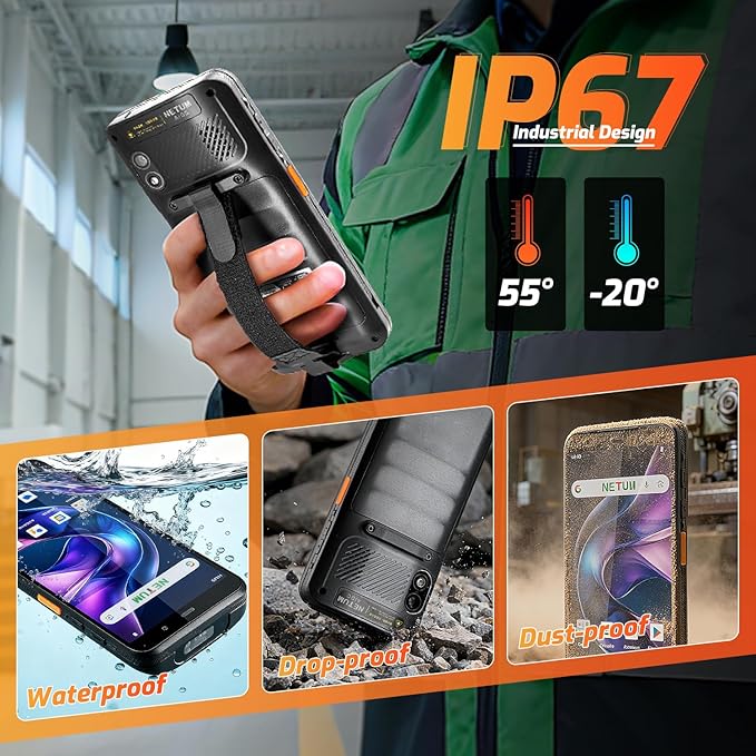NETUM Android 14 Handheld Barcode Scanner Mobile Computer, Q900 with Honeywell HS7 Engine, 1D/2D Scanning, 5.99" HD Touchscreen, Wi-Fi & 4G LTE – Ideal for Warehousing, Logistics & Asset Tracking