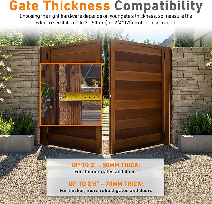 GateMate Long Throw Gate Lock, Euro Profile Gate Lock for Sheds, Gates & Garage Doors, Keyed Outside & Inside Thumb Turn, 316 Stainless Steel, for Wooden Gates & Doors Up to 2” (50mm), 5 Keys