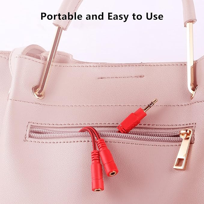 MillSO Headphone Splitter, 3.5 mm Audio Splitter TRS Male to 2 Female Stereo Y Splitter Extension Cable for Dual Headphones/Speakers to Smartphone, Mp3, Laptop, Tablet, PC - 8inch