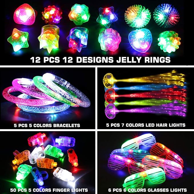 78PCs LED Light Up Toy Party Favors/Supplies Bulk Glow In The Dark - Image 2