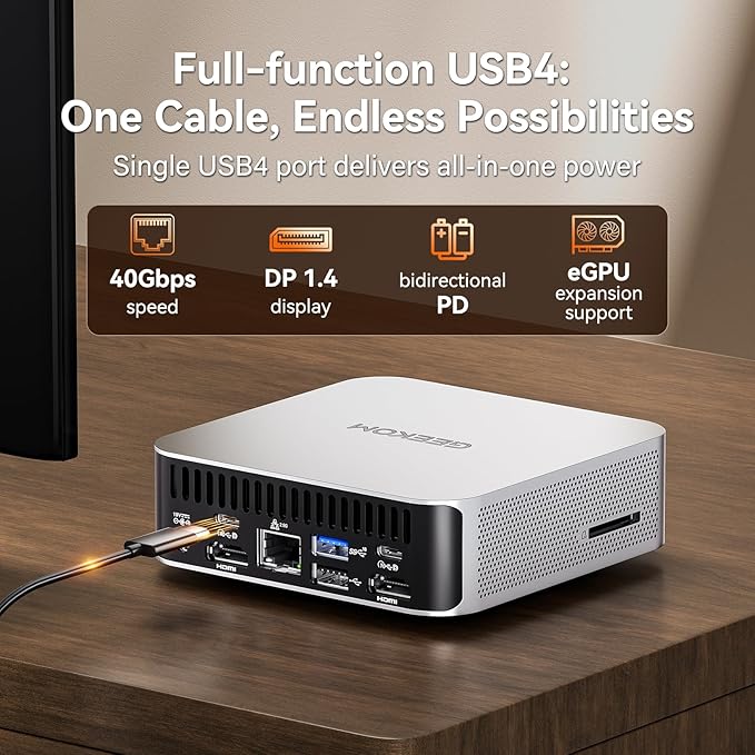 GEEKOM [2026 Corporate Bulk Choice Mini PC A7 with AMD Ryzen 5 7535HS 16GB DDR5 & 1TB SSD(Expandable) Windows 11 Desktop Mini Computers for Office,8 Premium Quality Supports|USB4|8K|SD