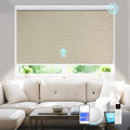 COOLWINDS Motorized Blinds with Remote Cordless Automatic Motorized Shades Custom Blinds for Windows Smart Curtains Compatible with Alexa Google Home(Blackout Sweet Latte,W38 x H72in)