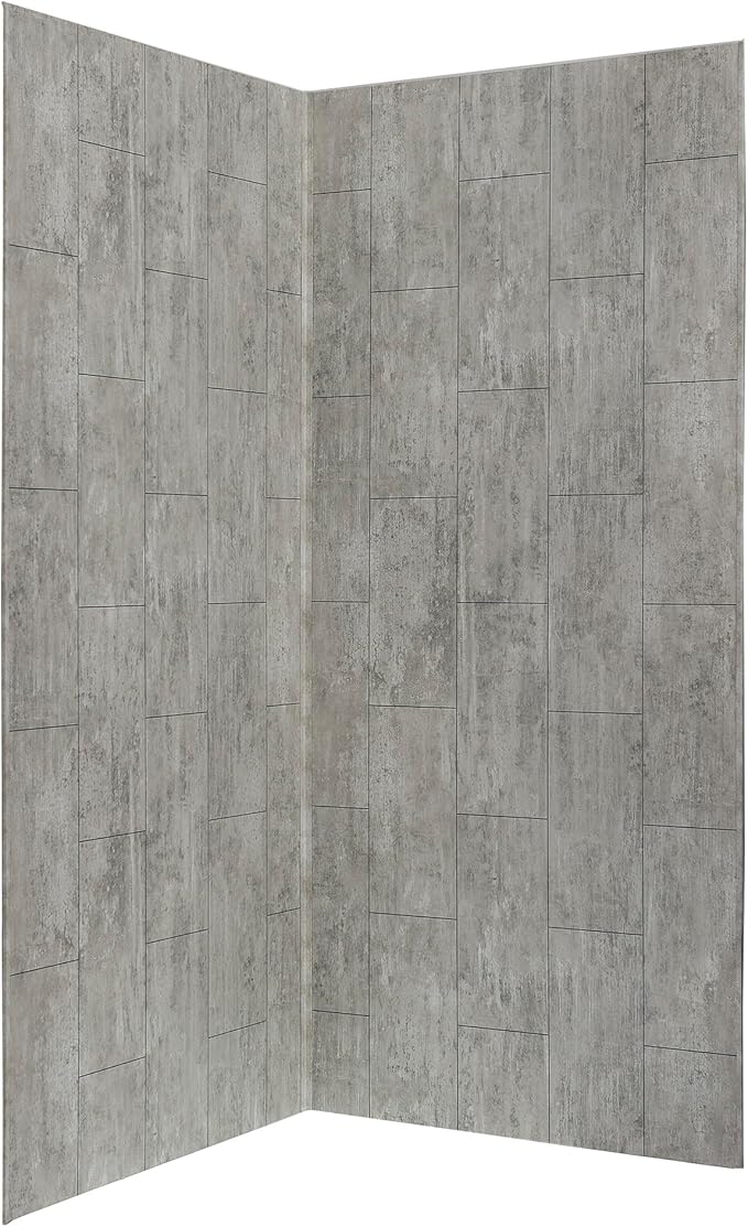 Palisade 78in x 36in x 36in Waterproof Vinyl Corner Shower Surround Kit with Accessories in Urban Coast