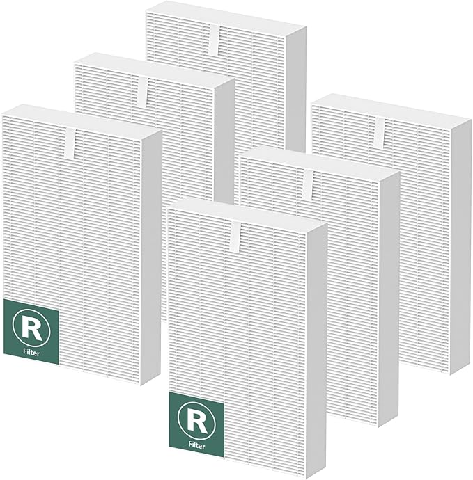 HPA300 HEPA Air Purifier Filter R for Honeywell Air Purifier HPA100/200/300 and 5000 Series, 6 Pack HEPA Filter Compatible with Honeywell R Filter (HRF-R3 & HRF-R2 & HRF-R1)
