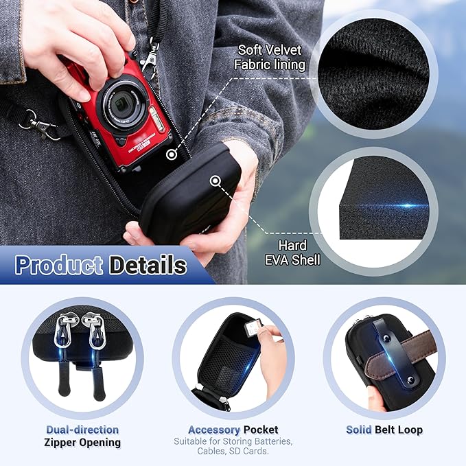 JJC Hard Camera Case Bag for Olympus Tough TG-7 TG-6 TG-5 Ricoh GR IV GR III GR - Image 3
