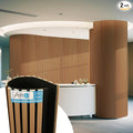 Art3d 2-Pack Acoustic Wood Slat Wall Panel with Roll-Flat Design - 95.3 x 23.8 Inch Sound Absorbing Panels for Living Room Columns Corridor Curved Wall Decor, Teak