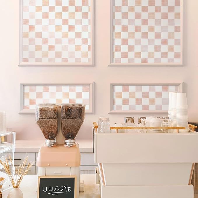 SMART TILES Peel and Stick Backsplash - 5 Sheets of 7,75'' x 7,75'' - 3D Adhesive Peel and Stick Tile Backsplash for Kitchen, Bathroom, Wall Tile, Checkered