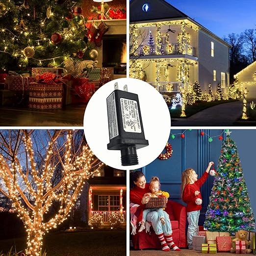 4.5V LED Controller LED Transformer Class 2 Power Supply, IP44 Waterproof Low Voltage Transformer US Plug for Christmas Light, String Light (4.5V 0.6A 2Packs)