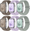 6 Pack Braided Stretchy Bands Compatible by KnossenWatchBand