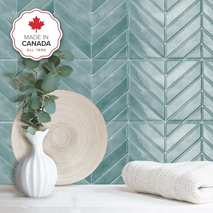 SMART TILES Peel and Stick Backsplash - 5 Sheets of 11.43" x 9" - 3D Adhesive Peel and Stick Tile Backsplash for Kitchen, Bathroom, Wall Tile