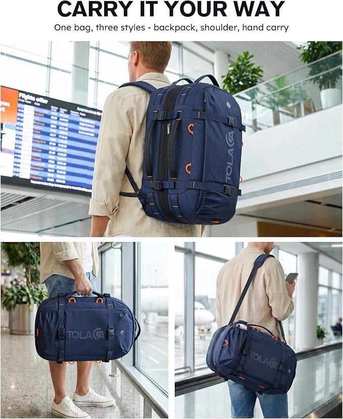 Tolaccea Travel Backpack for Men Women, 40L-50L Carry On Backpack - Image 2
