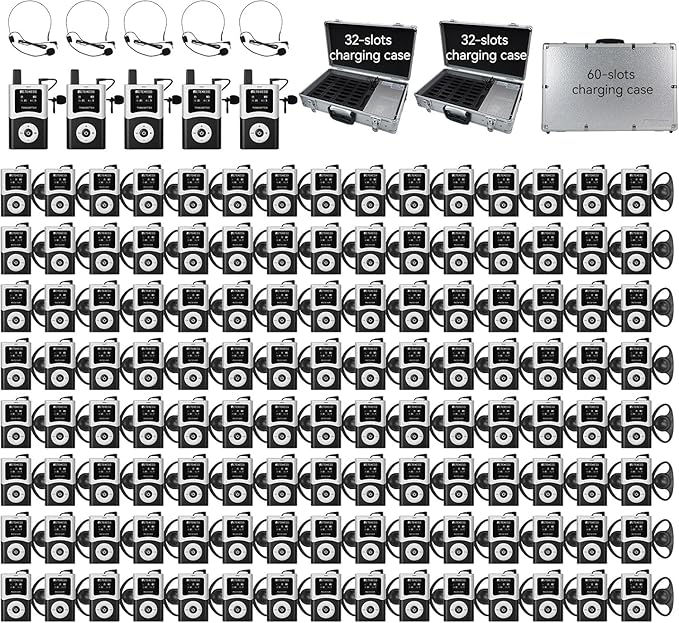 Retekess T130U Tour Guide System Set, U-Band Travel Guide System, 32-Slot by Retekess