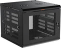 ECHOGEAR 9U Network Rack - Enclosed Wall Mount Rack Kit Includes 2X 1U Shelves, Pre-Mounted Fan, Lockable Door & Hardware - 600mm Depth Fits All Your AV Gear