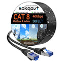 Sokqovt Cat 8 Ethernet Cable Slim 50ft Outdoor&Indoor, Pure Copper Cat8 by Unknown