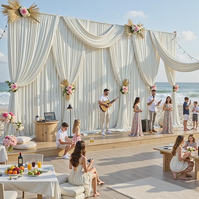 30ftx15ft Ivory Backdrop Curtains - Image 8