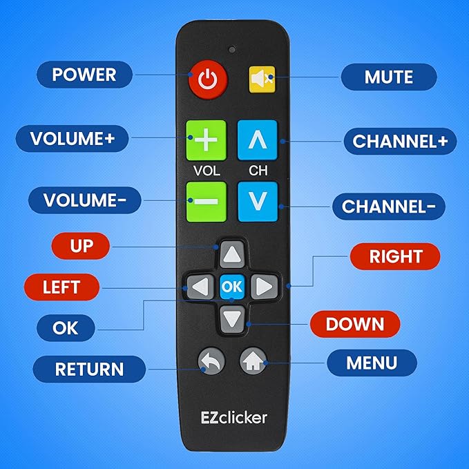 Samsung Replacement TV Remote Compatible with Samsung TV's ONLY (Black) Big Button TV Remote Control, Simplified and Easy to Use (2xAAA Batteries not Included)
