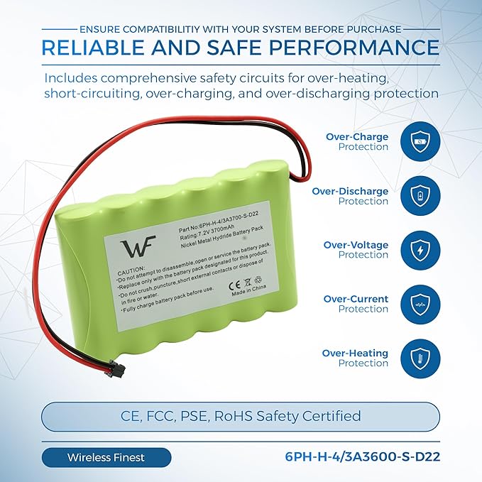 Replacement Battery+Tool for ADT DSC IMPASSA 9057 SCW9055 SCW9057 BH7236-SS 17000145 17000152 Wireless Home Security System Alarm Control Panel DSC 6PH-H-4/3A3600-S-D22, Fix Low Battery Power Issue