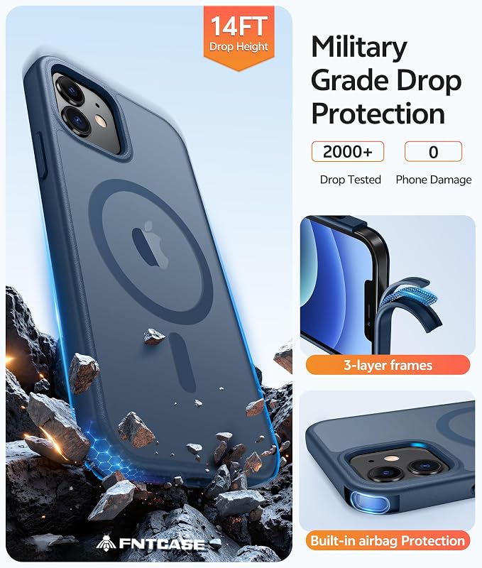 FNTCASE for iPhone 13 Mini Case: for iPhone 12 Mini Case Translucent Matte - Image 5