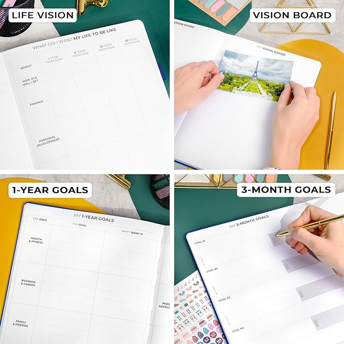 Clever Fox Planner Pro Premium – Luxurious Weekly & Monthly Planner with Budget Organizer for Productivity & Goals, Undated, A4 (Navy Blue)