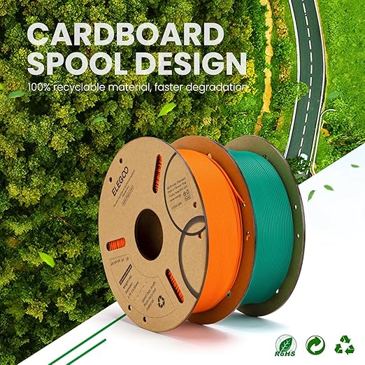 ELEGOO PLA Filament 1.75mm Bundle 4KG, 3D Printer Filament Bulk Dimensional Accuracy +/- 0.02mm, 4 Pack 1kg Cardboard Spool(2.2lbs) Fits for Most FDM 3D Printers(Red, Yellow, Orange, Neon Green)