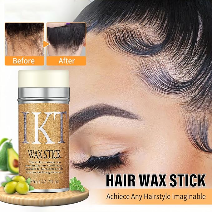 PasaRose 7Pcs Hair Wax Set for Non-Greasy Styling - Includes Wax Sticks, Finishing Sticks, Styling Combs, and Elastic Bands