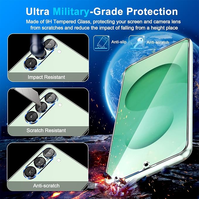 firtstnow 3 Pack for Samsung Galaxy S25 Plus Screen Protector Tempered Glass + - Image 5