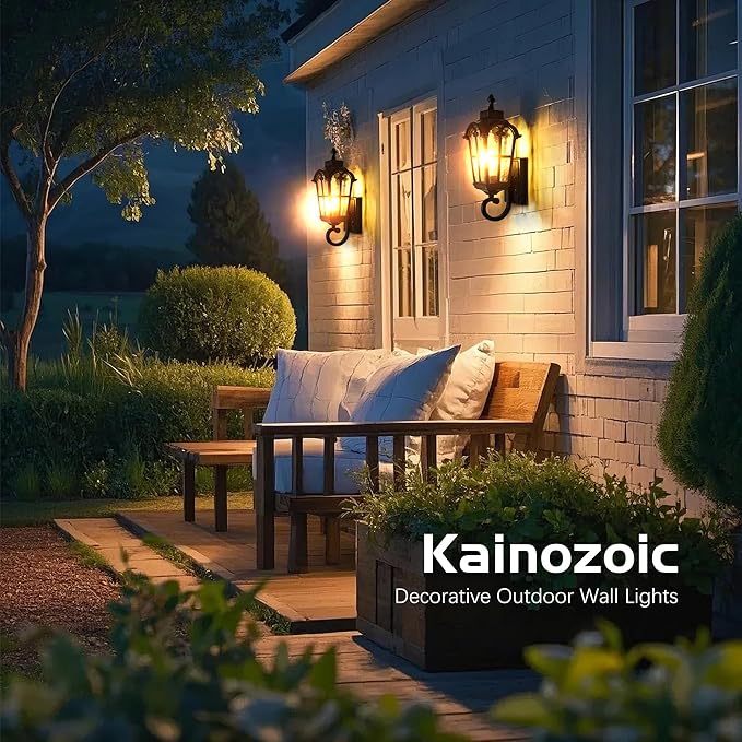 Motion Sensor Dawn to Dusk Outdoor Sensor Light Fixture Waterproof Porch Lights Anti-Rust Exterior Lighting Outdoor Wall Lantern Outside Wall Light for Patio Front Door Garden Garage -2 Pack