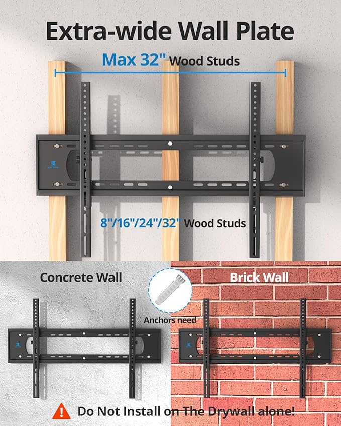 85 86 98 100 inch Heavy Duty Tilt TV Wall Mount Bracket for 65-120" Large TVS Up to 220LBS,Ultra Slim Tilting TV Mount, Max VESA 900×600mm, 16/18/24/32" Studs,Fit Most 65+ 75+ 120 TVs
