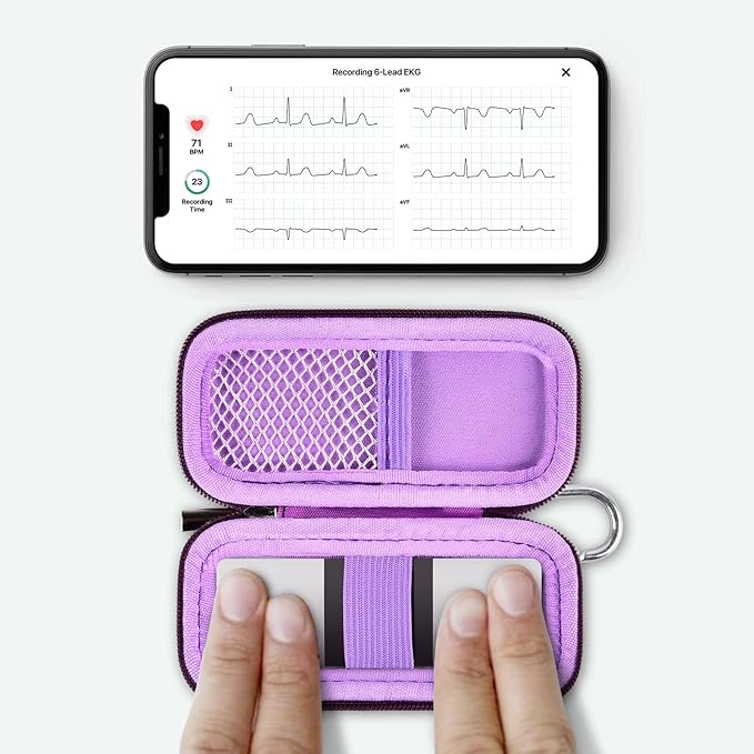 Heart Monitor Case Compatible with AliveCor Kardia Mobile ECG/for KardiaMobile 6L for Apple and Android Device - CASE ONLY (Purple)